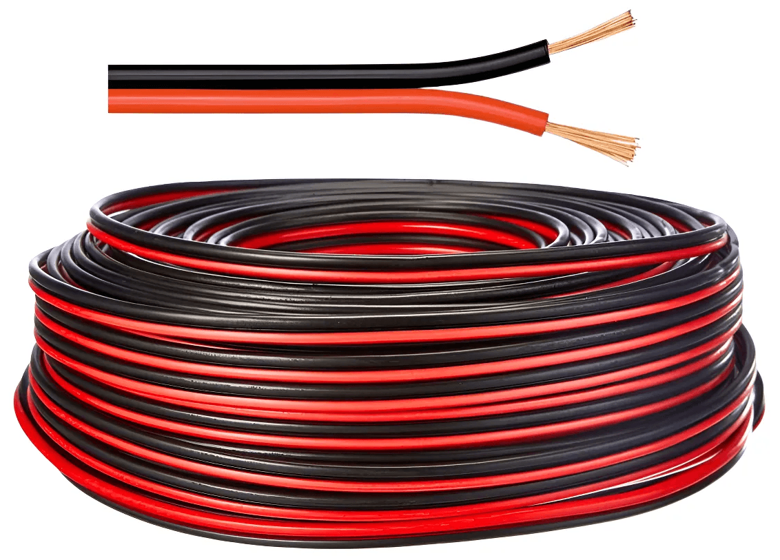 Cable dúplex polarizado calibre 2X14 AWG color Rojo y Negro CP14