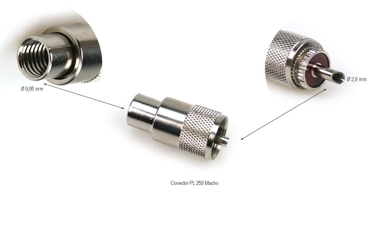  Conector Coaxial PL259 Macho para cable RG-8 PL259