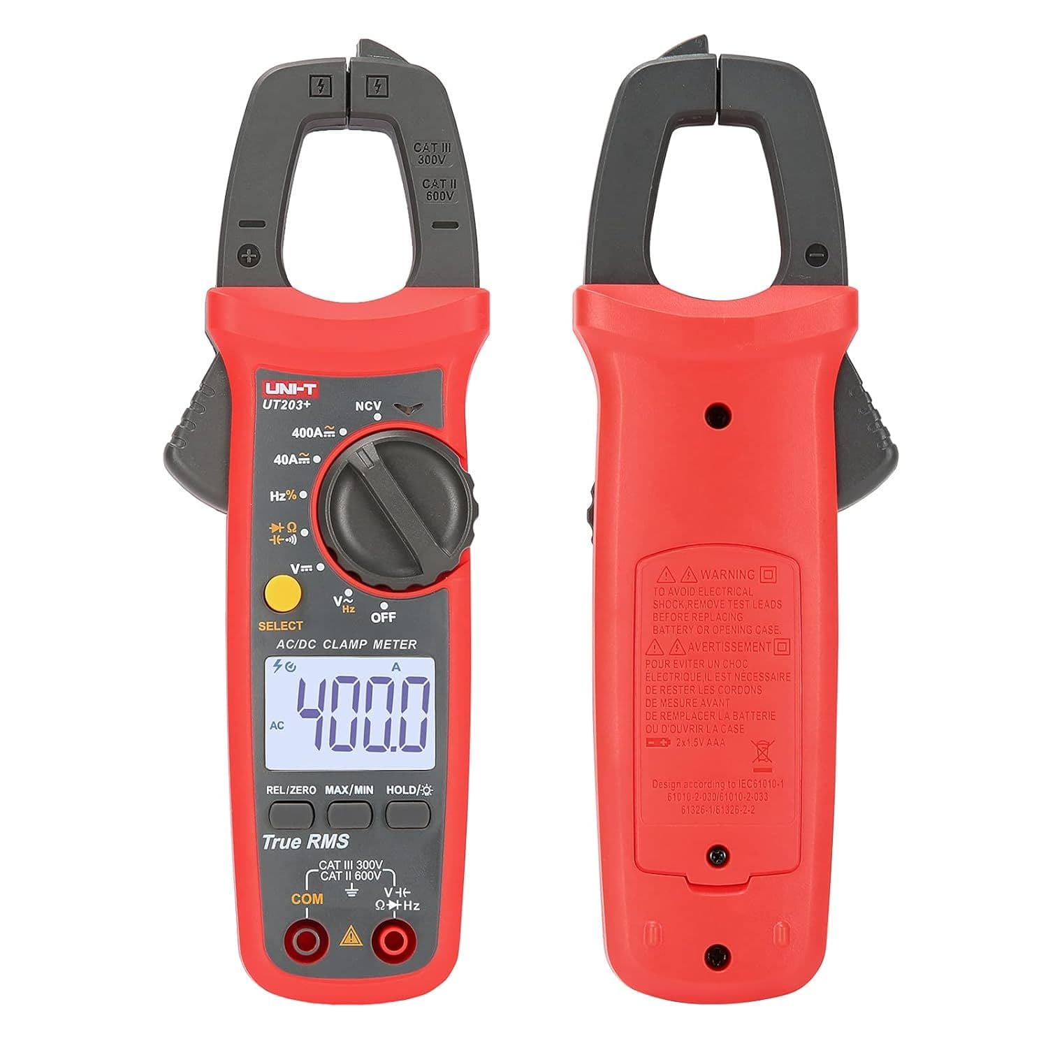 Pinza Amperimétrica AC-DC Uni-Trend UT203+