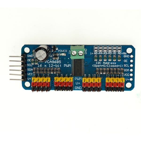 Servocontrolador PCA9685  Con Comunicación I2C De 16 Canales y 12 Bits CTRSERVO