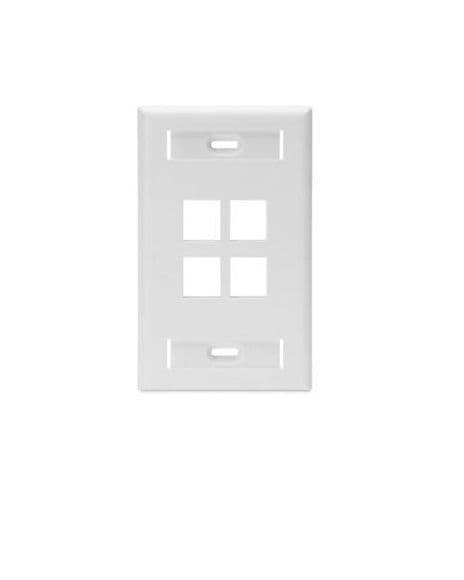 Faceplate (placa frontal) Para 4 Puertos RJ45 VCP  FP4VCP