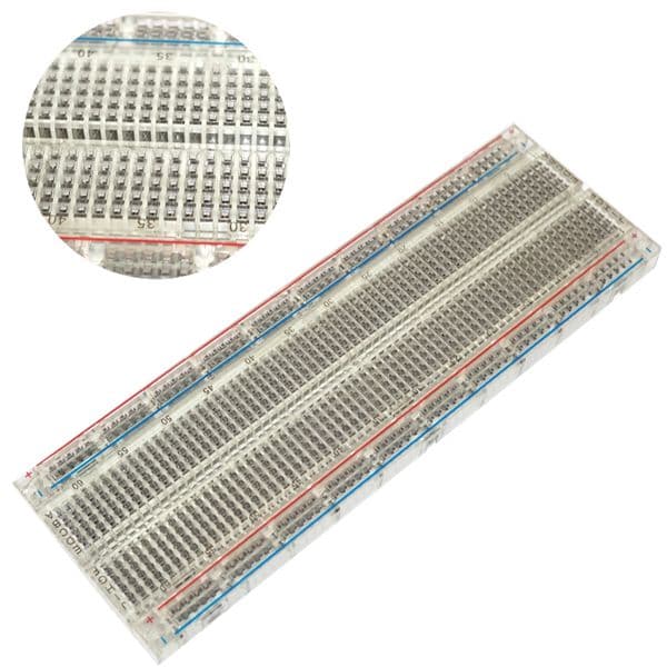 MB102T Protoboard transparente 830 puntos 170 X 60 mm