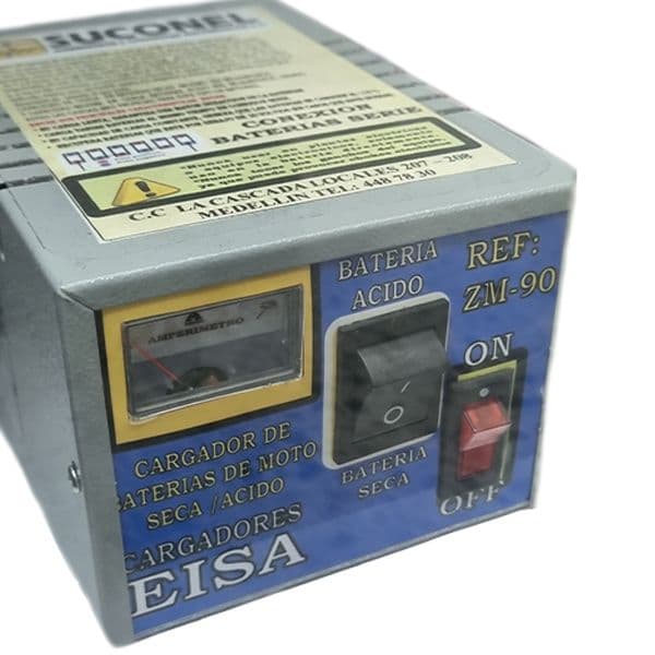 Cargador Baterías Acida/Seca De Moto  ZM-90
